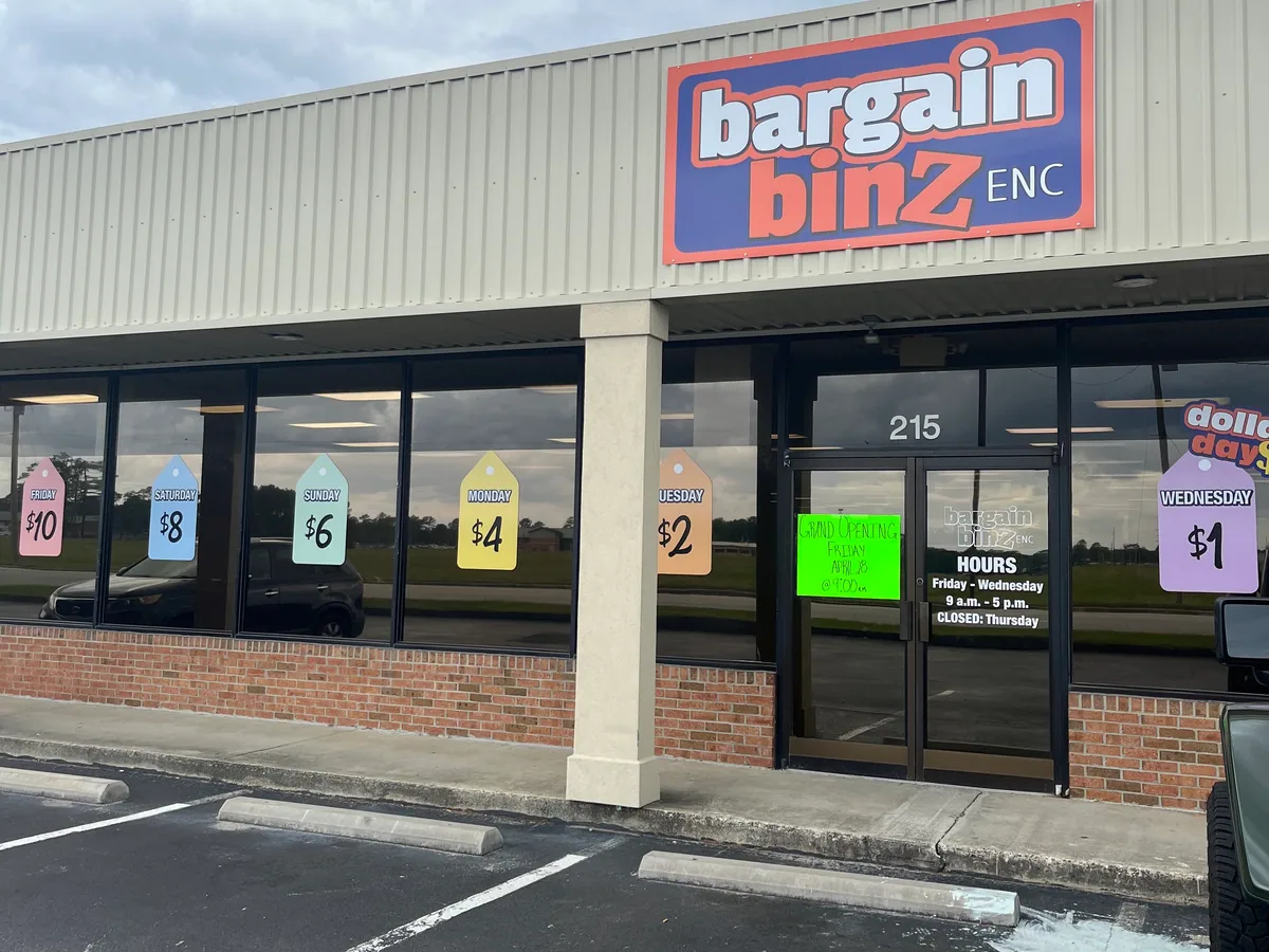 Bargain Binz ENC bin store in Havelock, NC — a liquidation store with daily price drops.