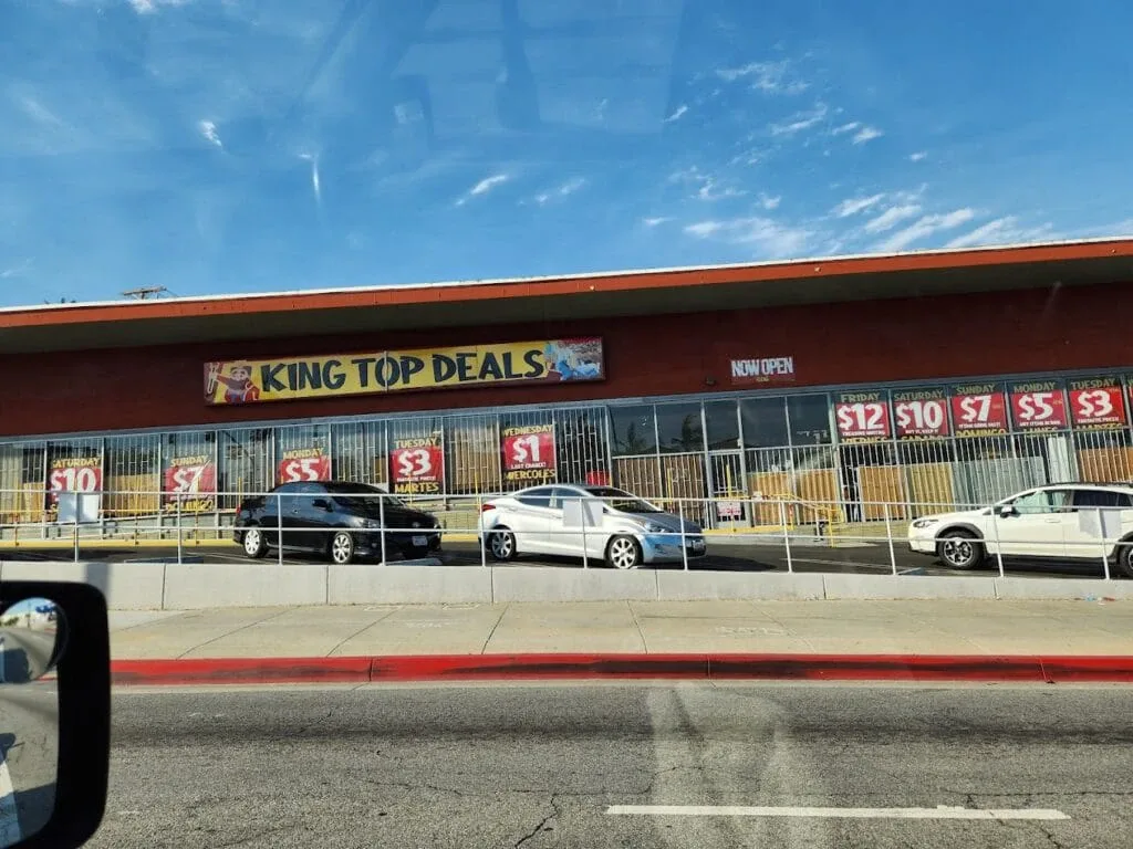 King Top Deals interior merchandise display - discount store in montebello, california.