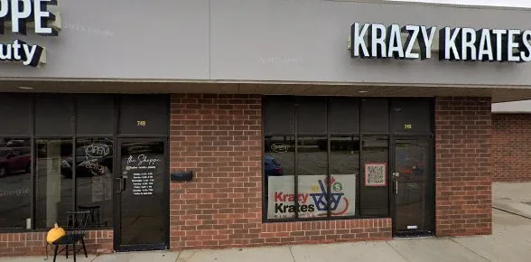 Krazy Krates interior merchandise display - discount store in ankeny, iowa.