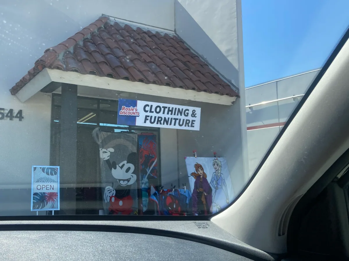 Rosie's Wholesale bin store in Paramount, CA — a liquidation store with daily price drops.